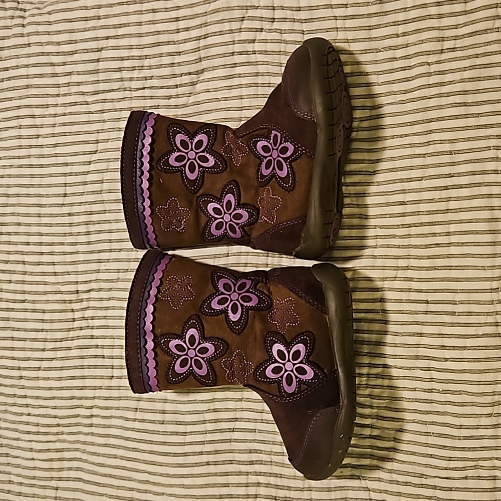 STRIDE RITE Surprise Krisha boots sz. 5 faux leather floral baby booties - Picture 7 of 11